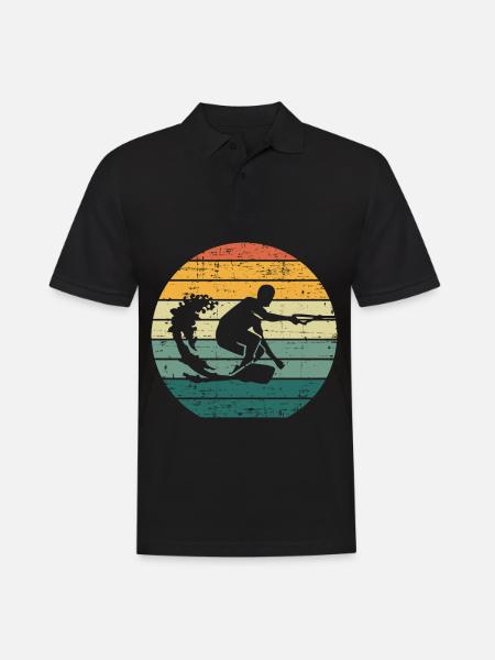 Rétro Wakeboard Wakeboard Wakeboard Wakeboard wakeboard - Polo Homme - noir