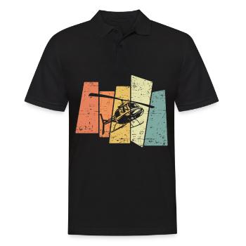 Vintage Helicopter Heli Retro Helicopter Pilots - Men's Polo Shirt - black - Front - Kai (181cm)