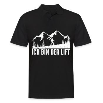 Ich bin der Lift Ski Touring Tourenski - Männer Poloshirt - Schwarz - Vorne - Kai (181cm)