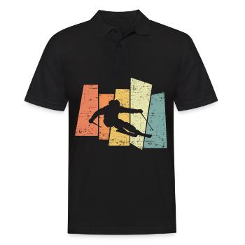 Vintage Retro ski cadeau pour les skieurs - Polo Homme - noir - Devant - Kai (181cm)