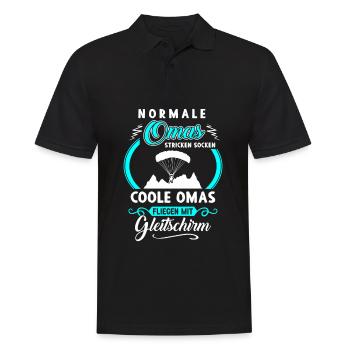 Coole Omas fliegen mit Gleitschirm Paragleiter Oma - Männer Poloshirt - Schwarz - Vorne - Kai (181cm)