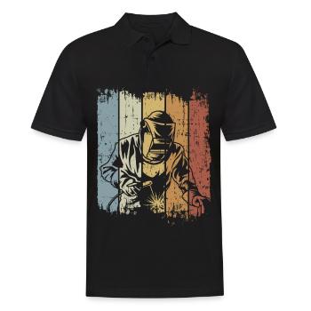 Vintage Welder Welding Craftsman Steelsmith - Polo Homme - noir - Devant - Kai (181cm)