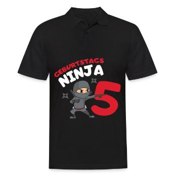 5. Geburtstag Ninja 5 Jahre Ninja Kostüm - Männer Poloshirt - Schwarz - Vorne - Kai (181cm)