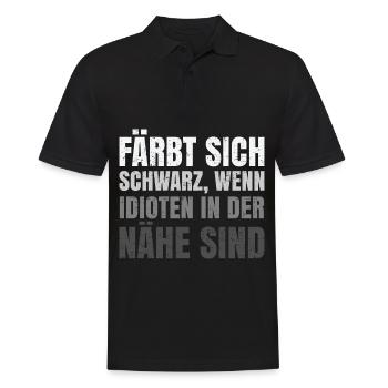 Färbt sich schwarz wenn Idioten in der Nähe sind - Männer Poloshirt - Schwarz - Vorne - Kai (181cm)