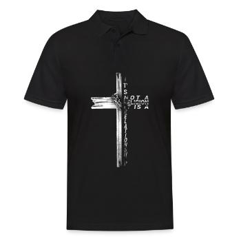 Jesus Christus Bibel Christian Christliches Kreuz - Männer Poloshirt - Schwarz - Vorne - Kai (181cm)