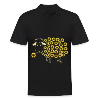 Cute Sheep With Flower Wool Sunflower - Männer Poloshirt - Schwarz - Vorne - Kai (181cm)