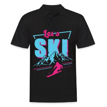 Retro Ski - Vintage 80s 90s Ski Outfit Ski Clothes - Polo Homme - noir - Devant - Kai (181cm)