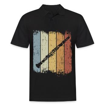 Retro Clarinet Vintage Musician Clarinetist Music - Men's Polo Shirt - black - Front - Kai (181cm)