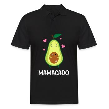Mamacado Pregnant Avocado Mom - Männer Poloshirt - Schwarz - Vorne - Kai (181cm)