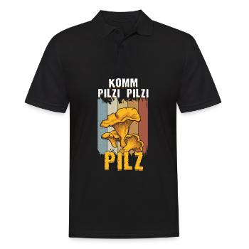 Come Mushrooms Mushrooms Mushrooms Retro Mushroom Picker Mushrooms Forest - Men's Polo Shirt - black - Front - Kai (181cm)