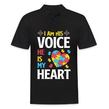 I Am His Voice Autism Awareness Yellow Ribbon - Polo Homme - noir - Devant - Kai (181cm)