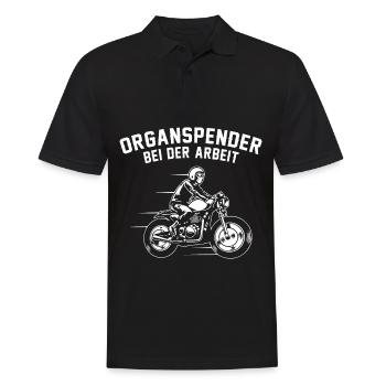 Organ donor at work Motorcyclist Biker - Men's Polo Shirt - black - Front - Kai (181cm)