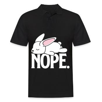 Nope Lazy Rabbit Funny Cute Rabbit Sleeping Rabbit - Men's Polo Shirt - black - Front - Kai (181cm)