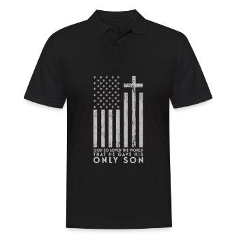 John 3:16 Christian Cross Bible Christian - Men's Polo Shirt - black - Front - Kai (181cm)