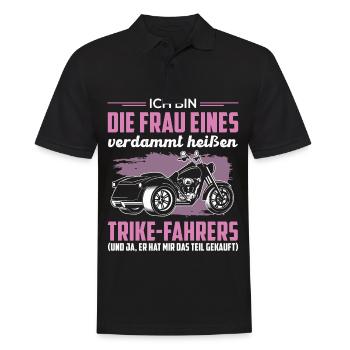 Trike Dreirad Trikefahrerin Spruch Motorradfahrer - Männer Poloshirt - Schwarz - Vorne - Kai (181cm)