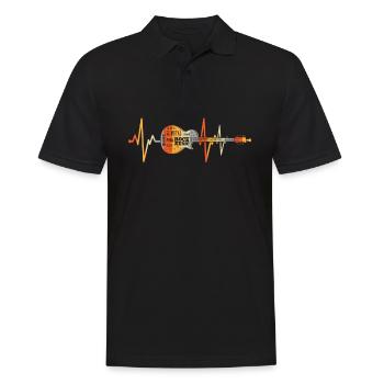 Vintage Guitar Lifeline Guitar Heartbeat EKG - Männer Poloshirt - Schwarz - Vorne - Kai (181cm)