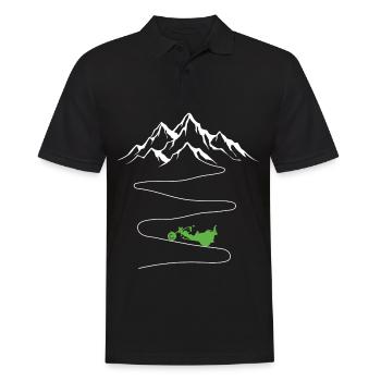 Trike Berge Kurven Fahren Triker Dreirad Trikes - Männer Poloshirt - Schwarz - Vorne - Kai (181cm)