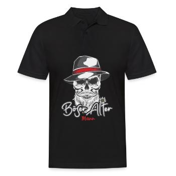 Evil Old Man Camouflage Camouflage Pattern Skull - Men's Polo Shirt - black - Front - Kai (181cm)