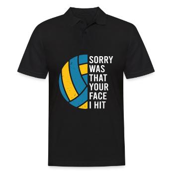 Your face I hit Volleyball Coach Hobby Ball - Men's Polo Shirt - black - Front - Kai (181cm)