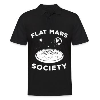 Flat Mars Society Globus Planet Flache Erde - Männer Poloshirt - Schwarz - Vorne - Kai (181cm)