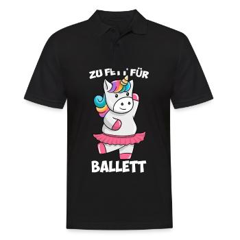 Zu Fett für Ballett Dickes Einhorn Unicorn Tutu - Männer Poloshirt - Schwarz - Vorne - Kai (181cm)