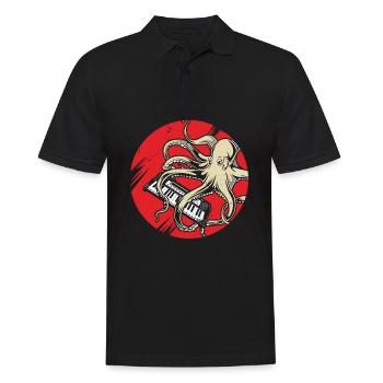 Retro Japan Synthesizer Octopus Analog Synth - Polo Homme - noir - Devant - Kai (181cm)