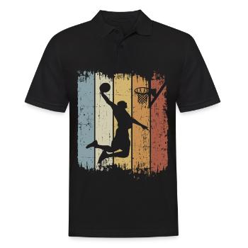 Rétro basket-ball vintage pour les basketteurs - Polo Homme - noir - Devant - Kai (181cm)