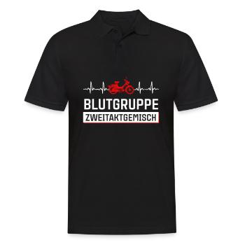 Blutgruppe Zweitaktgemisch Mofa Moped Herzschlag - Männer Poloshirt - Schwarz - Vorne - Kai (181cm)