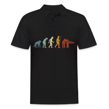 Billiards Evolution Billiard Player Retro Billiard - Männer Poloshirt - Schwarz - Vorne - Kai (181cm)