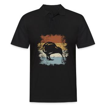 Kiwi Vogel Vintage Kiwi Vogel Vintage - Männer Poloshirt - Schwarz - Vorne - Kai (181cm)