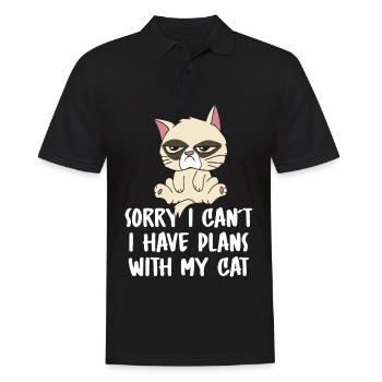 Sorry I Can't I Have Plans with My Cat Owner Lover - Men's Polo Shirt - black - Front - Kai (181cm)
