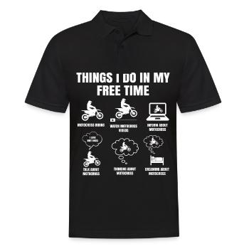 Things I Do In My Free Time Motorcross Dirtbike - Polo Homme - noir - Devant - Kai (181cm)