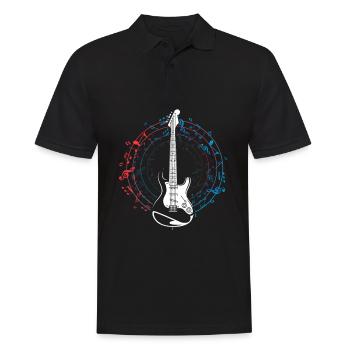 Guitare électrique Instrument musique guitariste guitare - Polo Homme - noir - Devant - Kai (181cm)