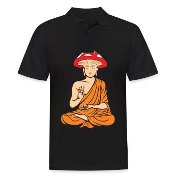 Mushroom Buddha Zen Yoga Meditation - Men's Polo Shirt - black - Front - Kai (181cm)