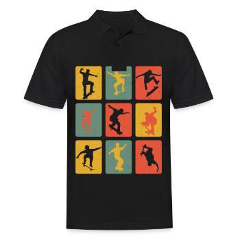 Skateboard skateboard en position skateboard - Polo Homme - noir - Devant - Kai (181cm)
