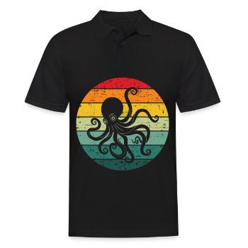 Pieuvres tentacules de poulpe océan créature - Polo Homme - noir - Devant - Kai (181cm)