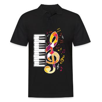 Piano Pianist Keyboard Instrument Music Composer - Männer Poloshirt - Schwarz - Vorne - Kai (181cm)