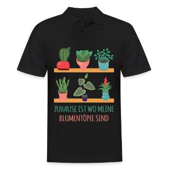 Gärnter Zuhause ist wo meine Blumentöpfe sind - Männer Poloshirt - Schwarz - Vorne - Kai (181cm)