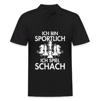 Ich Bin Sportlich Ich Spiel Schach Schachspieler - Männer Poloshirt - Schwarz - Vorne - Kai (181cm)