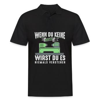 Drehmaschine Wenn Du Keine Besitzt Nie Verstehen - Männer Poloshirt - Schwarz - Vorne - Kai (181cm)