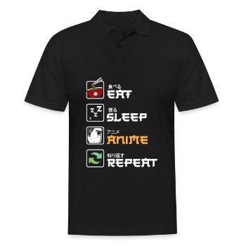 Eat Sleep Anime Repeat Kawaii Japonais Manga Fan - Polo Homme - noir - Devant - Kai (181cm)
