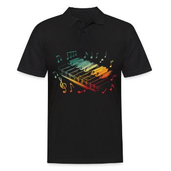 Piano Keyboard Musical Instrument Pianist Musician - Men's Polo Shirt - black - Front - Kai (181cm)