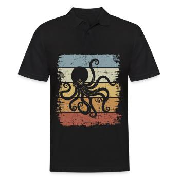 Oktopus Kraken Tentakel Tintenfisch Meer Kreatur - Männer Poloshirt - Schwarz - Vorne - Kai (181cm)