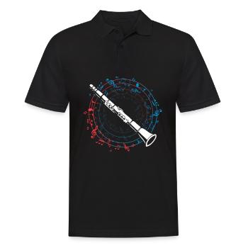 Clarinet Musical Note ClarinetIst Musician - Men's Polo Shirt - black - Front - Kai (181cm)