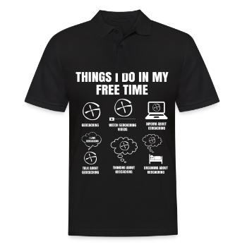 Things I Do In My Free Time Geocaching Navigation - Men's Polo Shirt - black - Front - Kai (181cm)