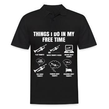 Things I Do In My Free Time Trumpet Leisure - Men's Polo Shirt - black - Front - Kai (181cm)