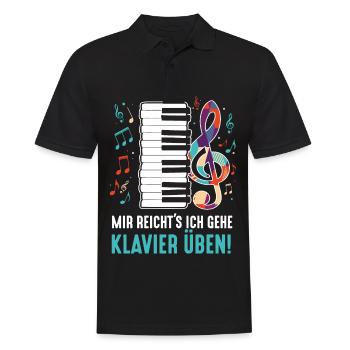 J’en ai assez Je Vais Piano Pratiquer Claviériste - Polo Homme - noir - Devant - Kai (181cm)