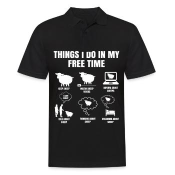 Things I Do In My Time Sheep Wool Lamb Farmer - Männer Poloshirt - Schwarz - Vorne - Kai (181cm)