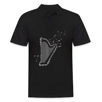 Harpe Instrument Clé de partition Partitions Harpes - Polo Homme - noir - Devant - Kai (181cm)