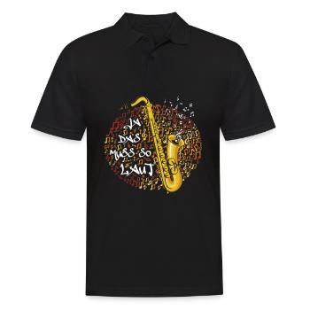 Saxophon Ja Das Muss So Laut Musiknote Saxophonist - Männer Poloshirt - Schwarz - Vorne - Kai (181cm)